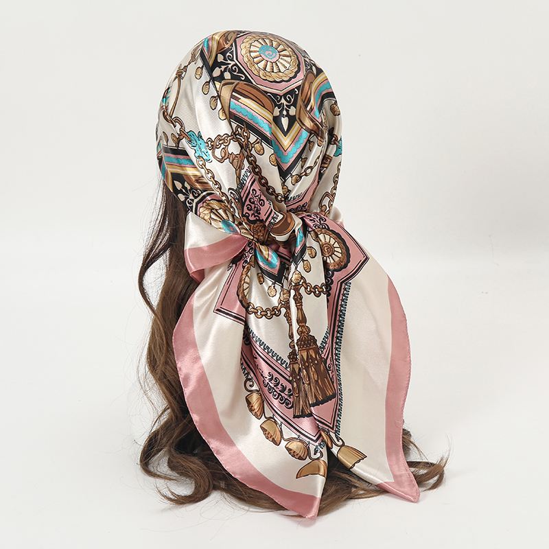 Women Accessories Chain - Foulard carré en satin pour femme,