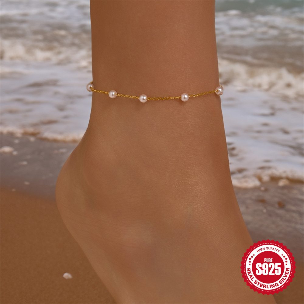 Beaded Anklet Chain - AIDE – Bracelet de cheville en