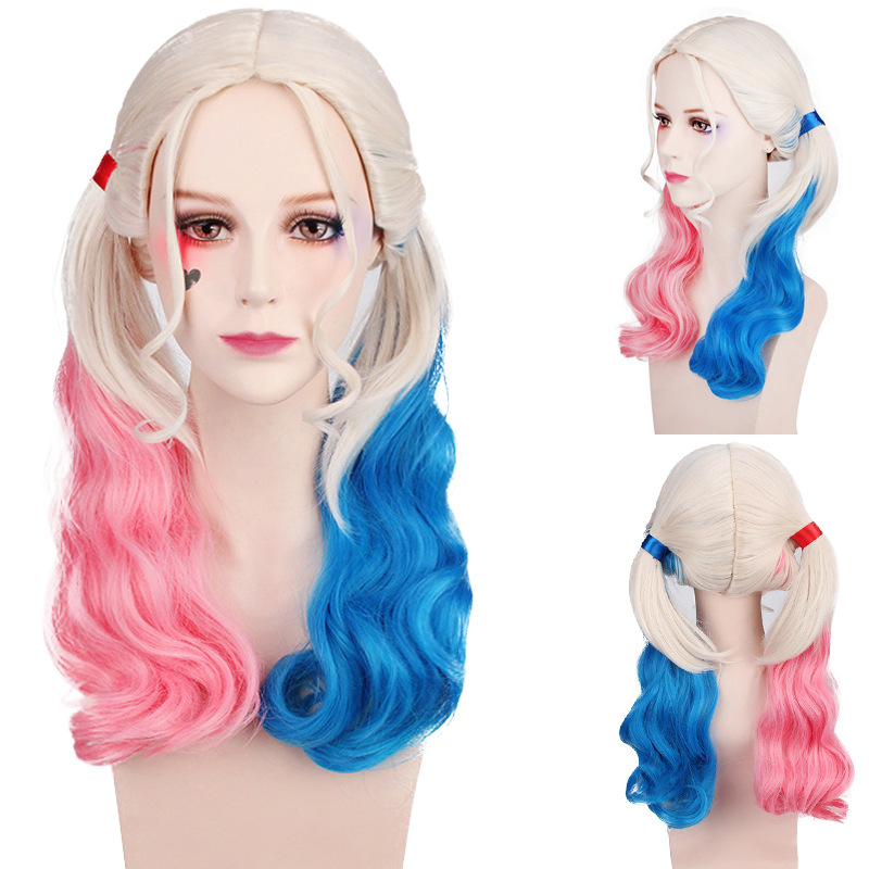 Women'S Harley Quinn Accessories - Accessoires d'Halloween, perruque Harley Quinn rose