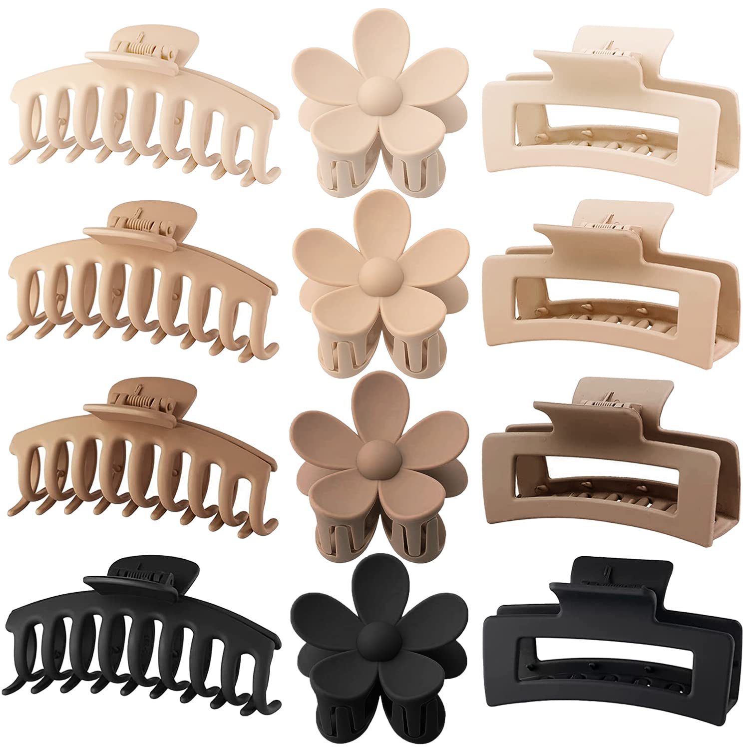 Hair Claw Clip Set - Ensemble de 12 pinces à cheveux