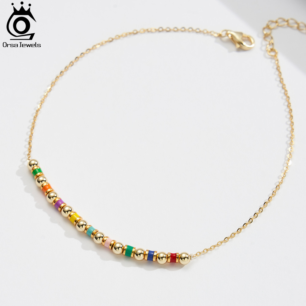 Beaded Anklet Chain - ORSA JEWELS Chaîne de cheville à