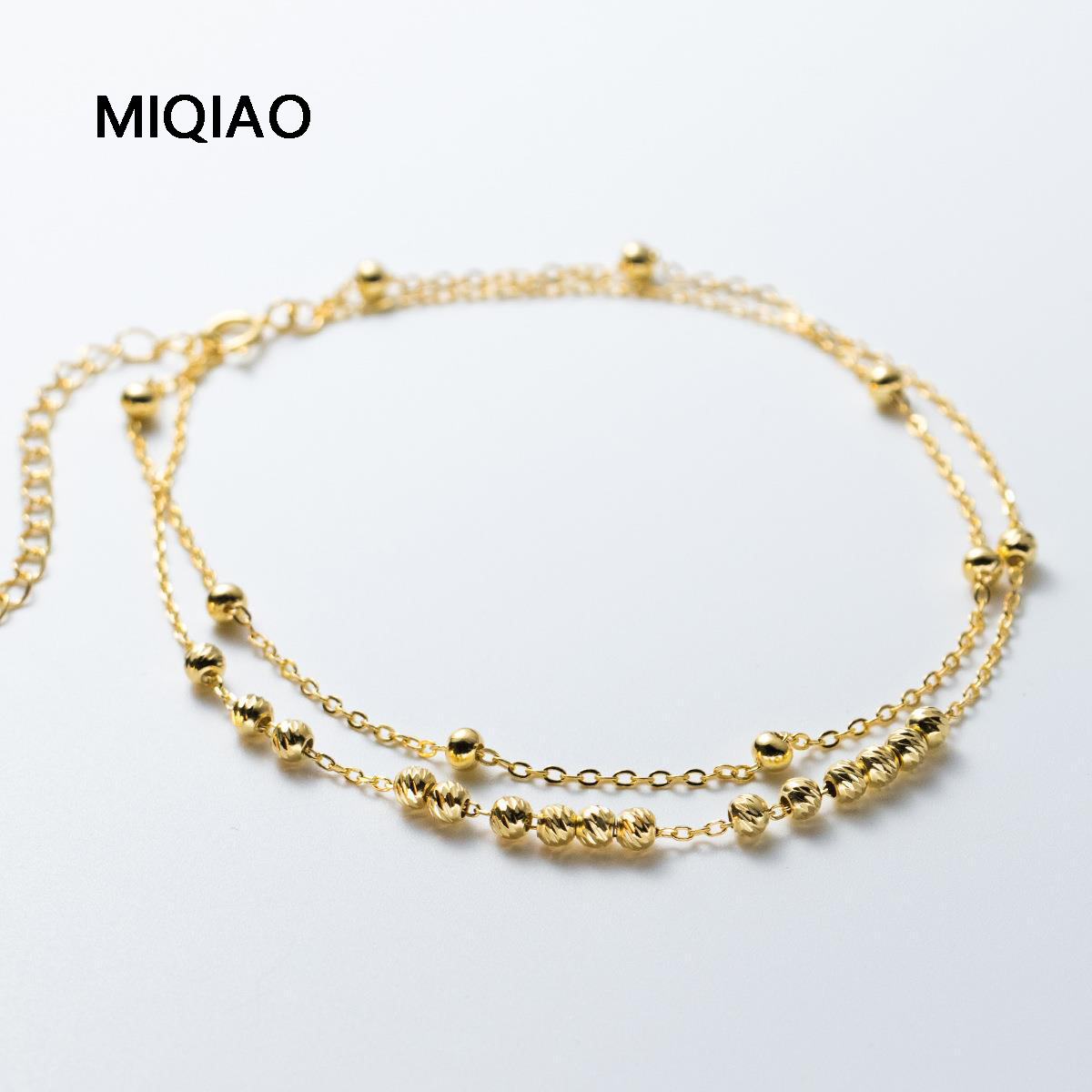 Beaded Anklet Chain - MIQIAO-Bracelet de cheville en argent regardé