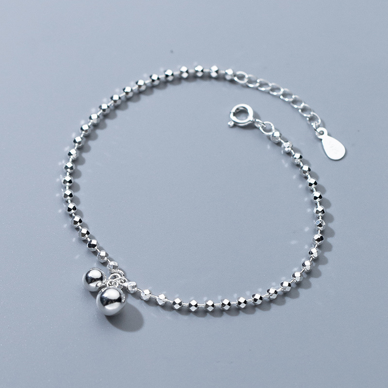 Beaded Anklet Chain - Bracelets de cheville en argent Sterling