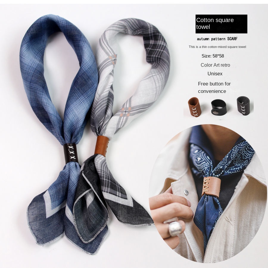 Silk Scarf Square - Écharpe carrée pour hommes avec boutons