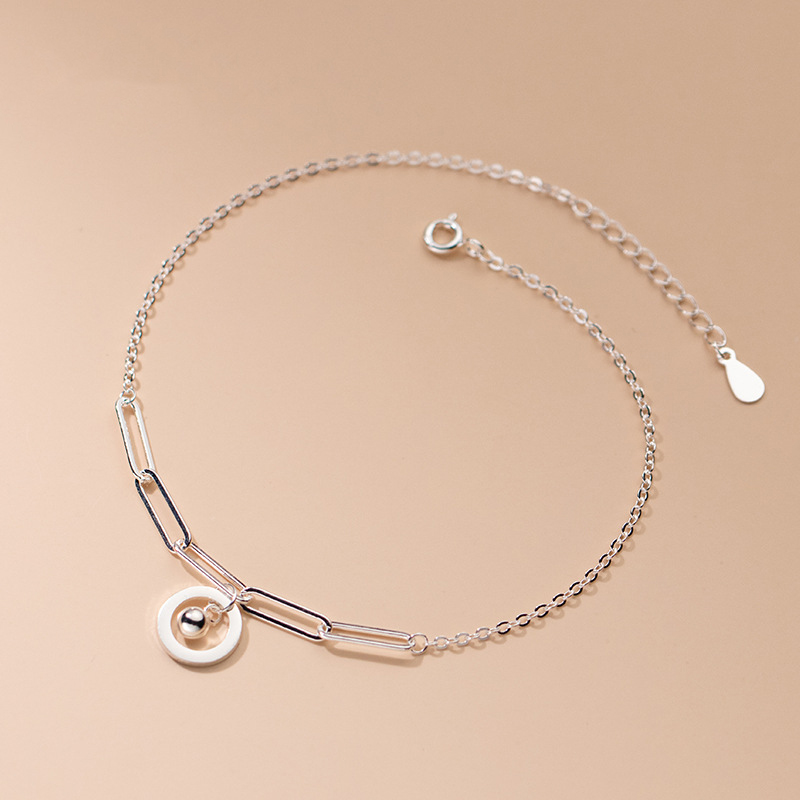 Beaded Anklet Chain - Bracelets de cheville en argent 925