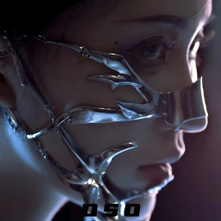 Women Accessories Chain - Visière Cyberpunk en métal pour femme,