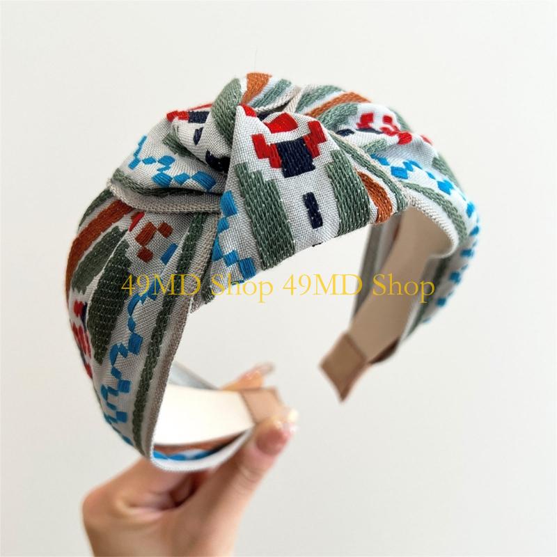 Women Accessories Description - 49MD large confort bandeaux brodés bohème