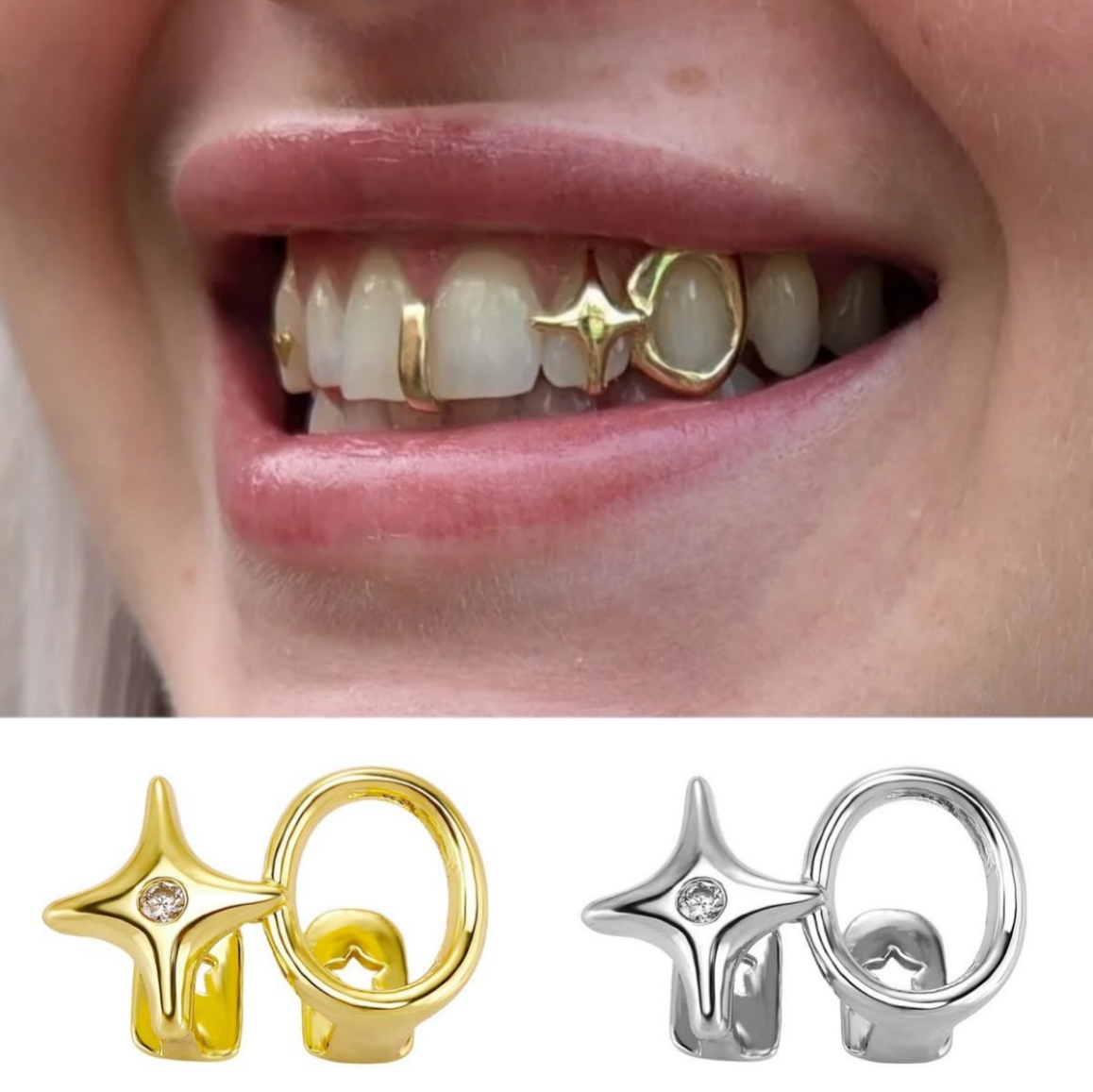Women'S Y2K Accessories - Grillz dentaire Y2K brillant à double
