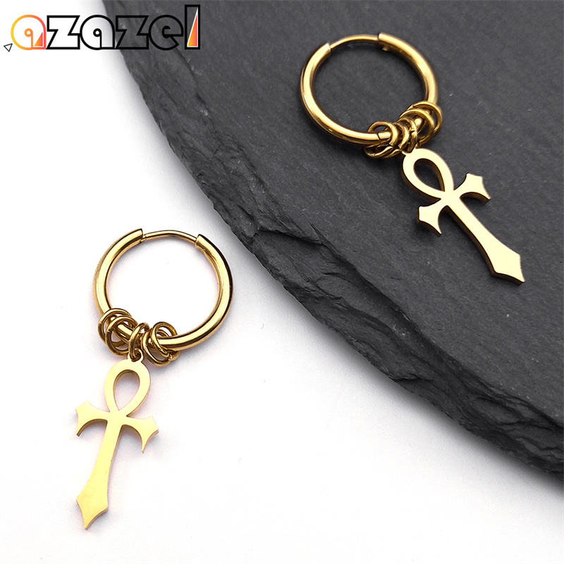 Women Accessories Egypt - Egypte Ankh croix cerceau goutte boucles