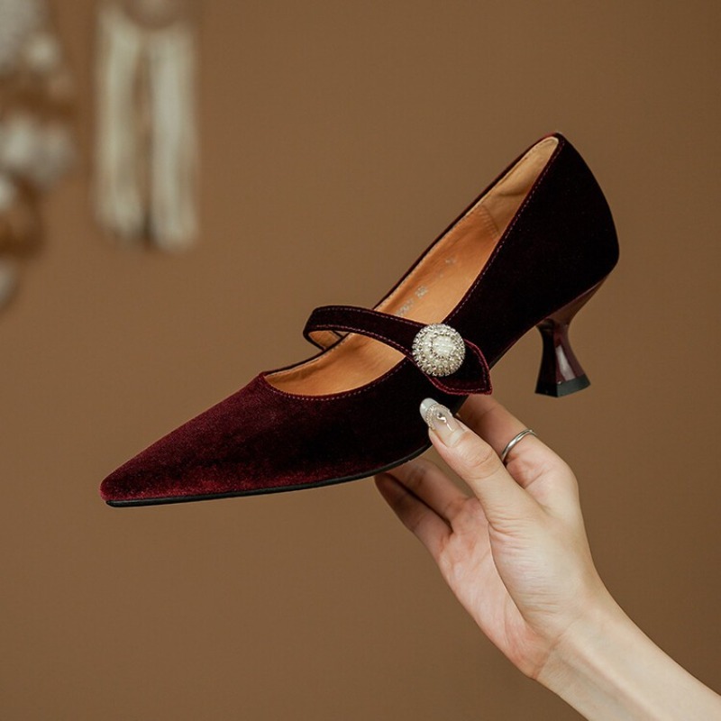 Vin rouge bout pointu Mary Jan - Women'S Shoes And Accessories avis et prix