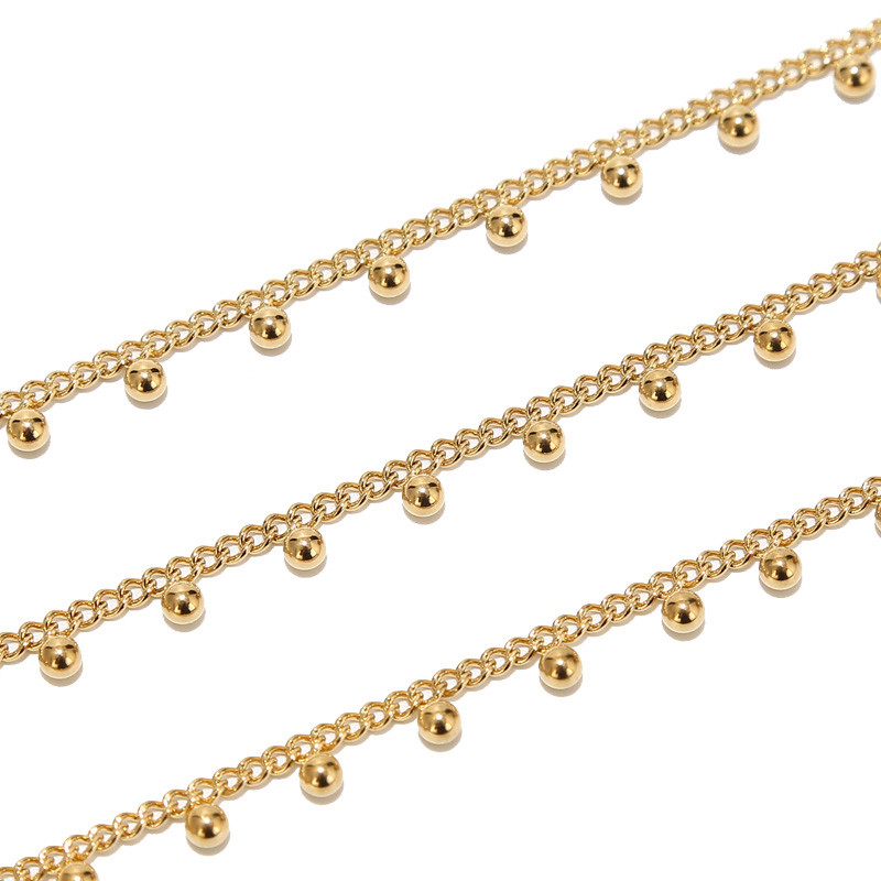 Tour de cou en acier inoxydabl - Beaded Anklet Chain avis et prix