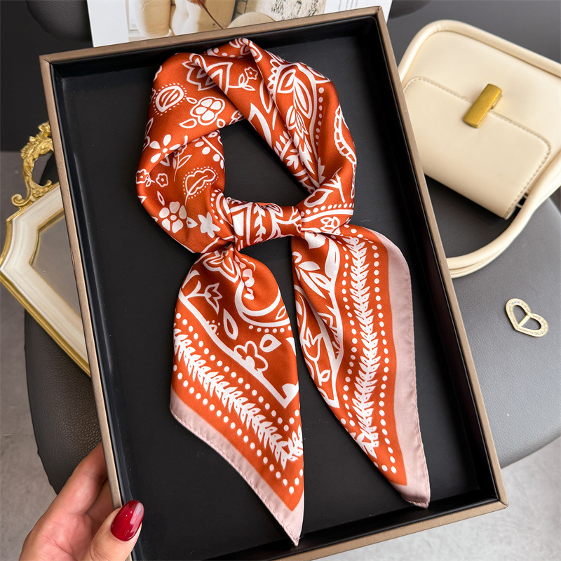 1 pièce, foulard en soie à imp - Silk Scarf Square avis et prix