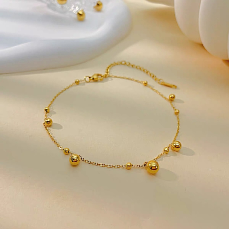 Chaîne de cheville en or 18 ca - Beaded Anklet Chain avis et prix