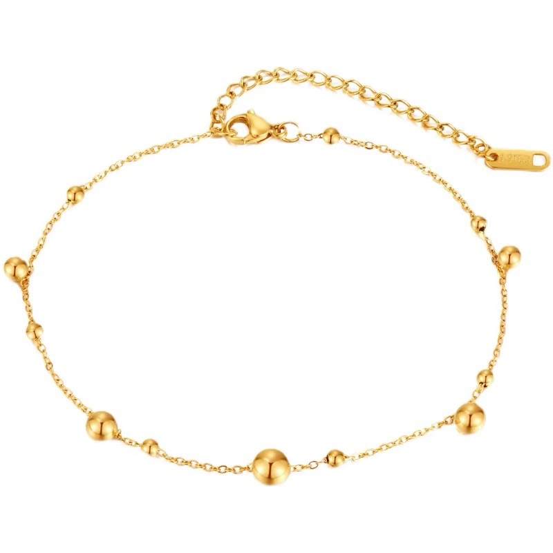Chaîne de cheville en or 18 ca - Beaded Anklet Chain avis et prix