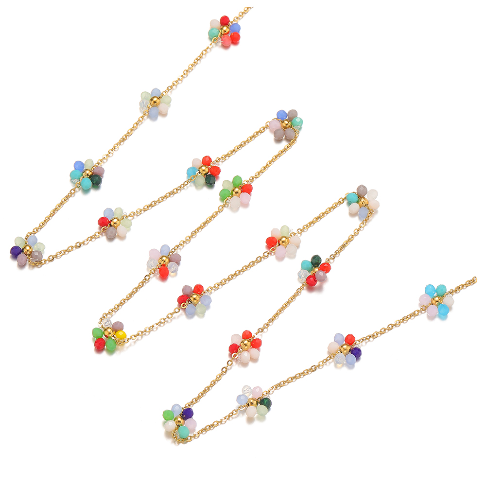 Chaînes à maillons plats en ac - Beaded Anklet Chain avis et prix