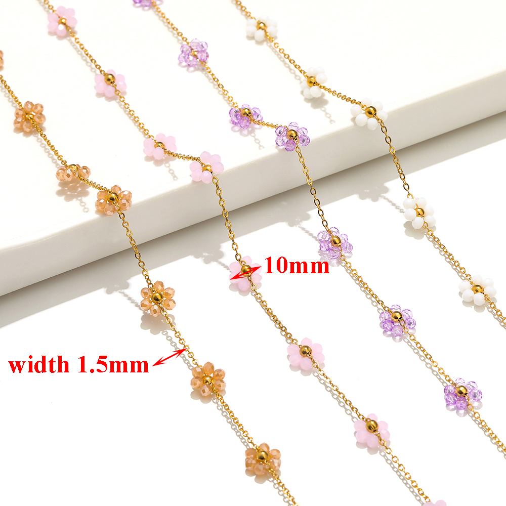 Chaînes à maillons plats en ac - Beaded Anklet Chain avis et prix