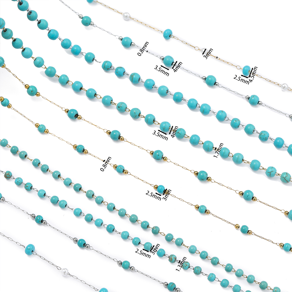 Perles Turquoises Rondes en Ac - Beaded Anklet Chain avis et prix