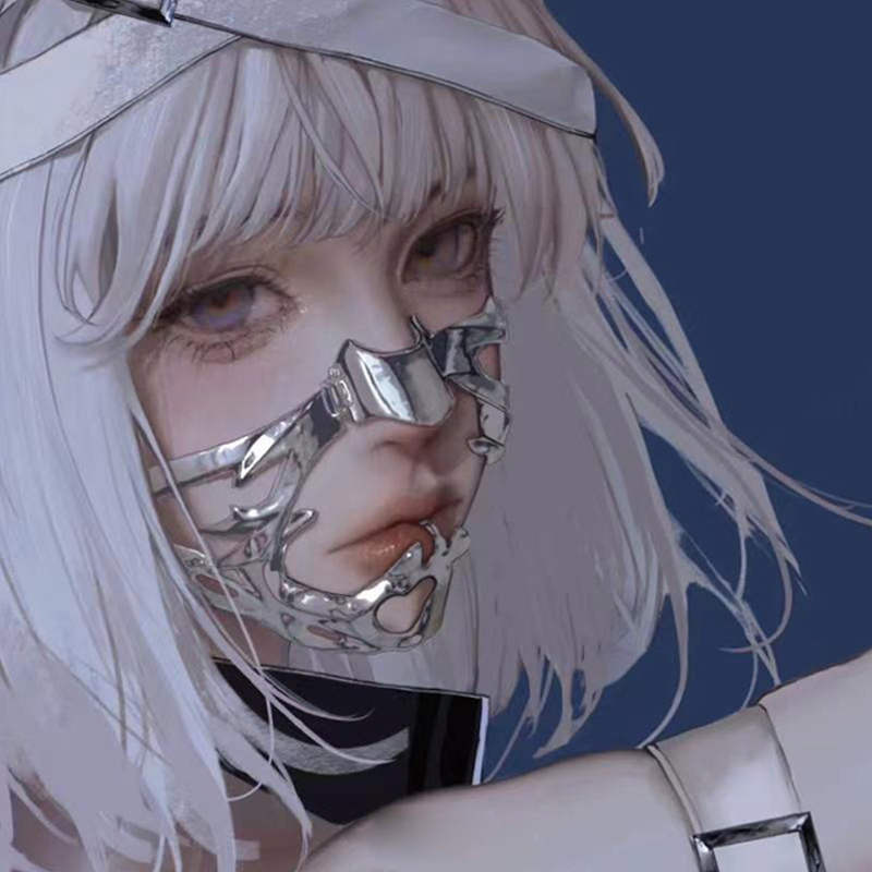 Visière Cyberpunk en métal pou - Women Accessories Chain avis et prix