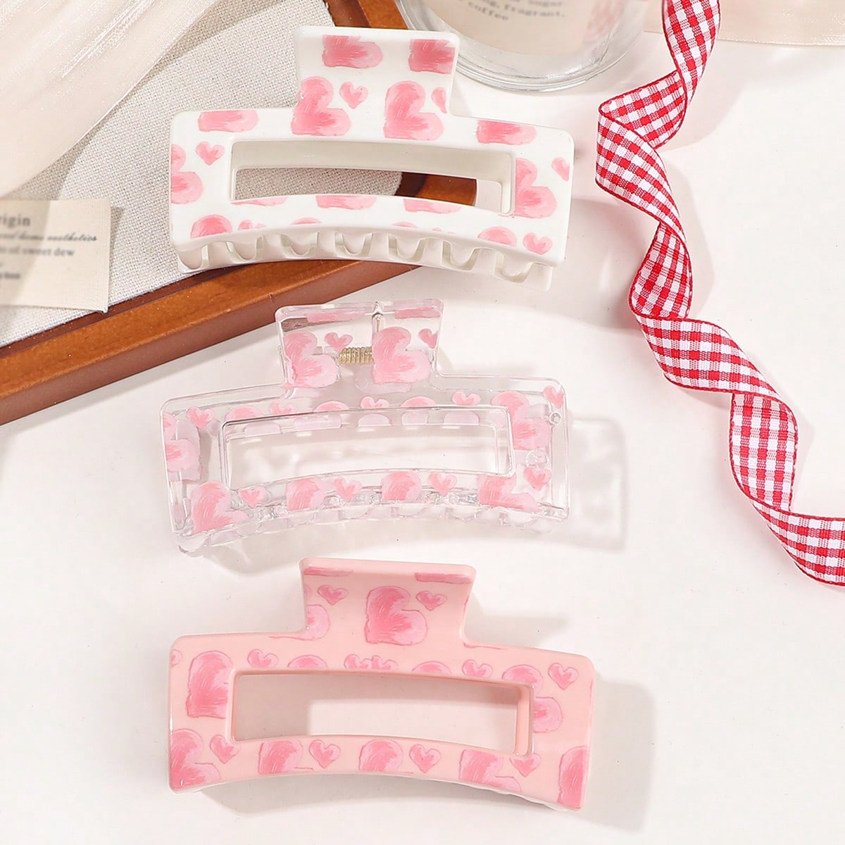 Pinces à cheveux rose imprimé  - Hair Claw Clip Set avis et prix