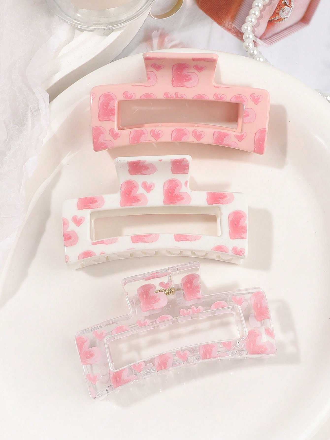 Pinces à cheveux rose imprimé  - Hair Claw Clip Set avis et prix