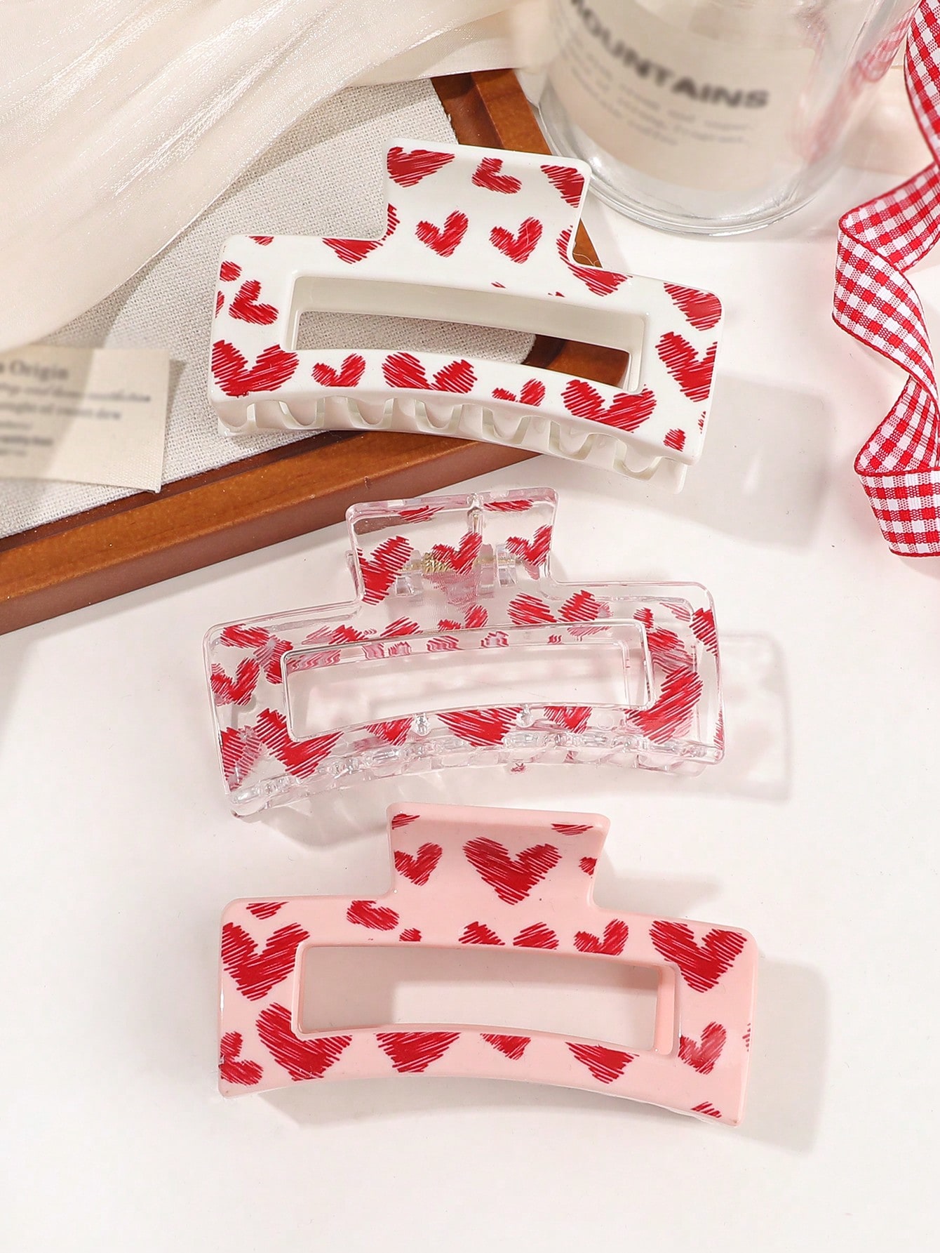 Pinces à cheveux rose imprimé  - Hair Claw Clip Set avis et prix
