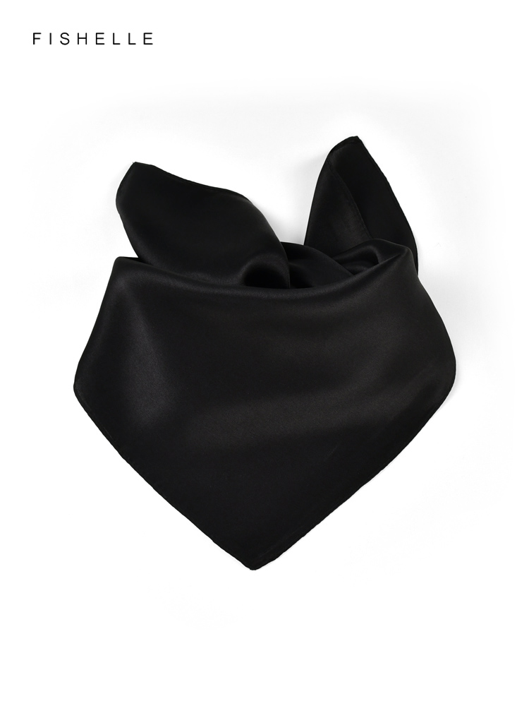 Couleur unie noir pure soie éc - Silk Scarf Square avis et prix