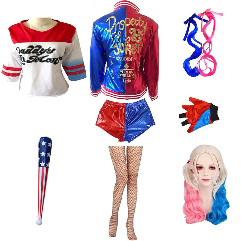 Anime Cosplay filles femmes Qu - Women'S Harley Quinn Accessories avis et prix