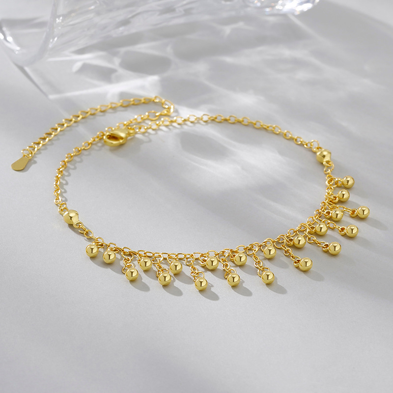 Chaîne de cheville en argent S - Beaded Anklet Chain avis et prix