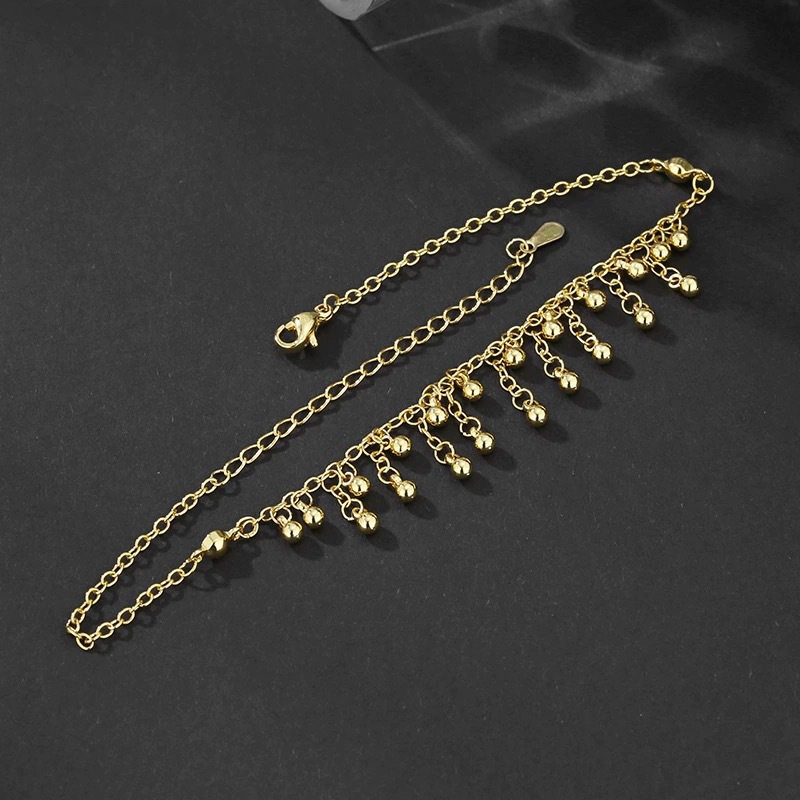 Chaîne de cheville en argent S - Beaded Anklet Chain avis et prix