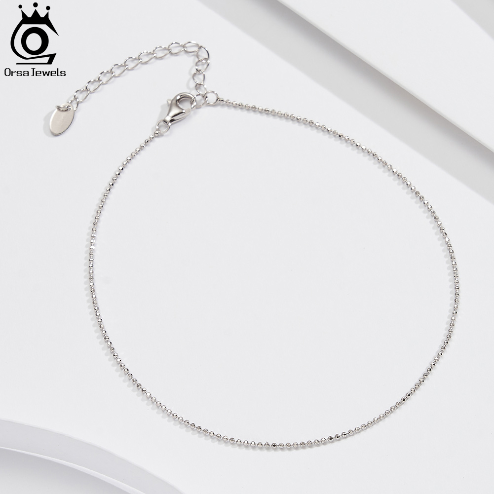 ORSA JEWELS 925 argent Sterlin - Beaded Anklet Chain avis et prix