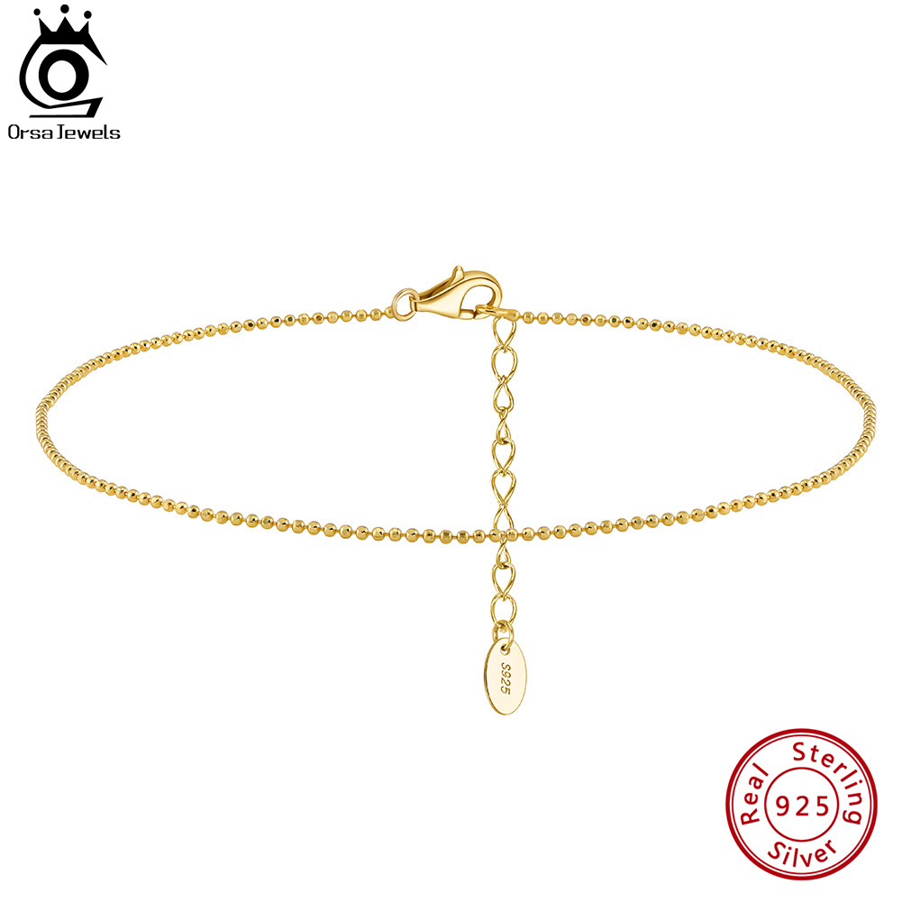 ORSA JEWELS 925 argent Sterlin - Beaded Anklet Chain avis et prix